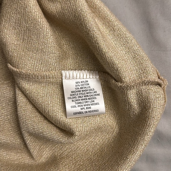 NWOT INC stretch gold shiny top - Picture 4 of 5